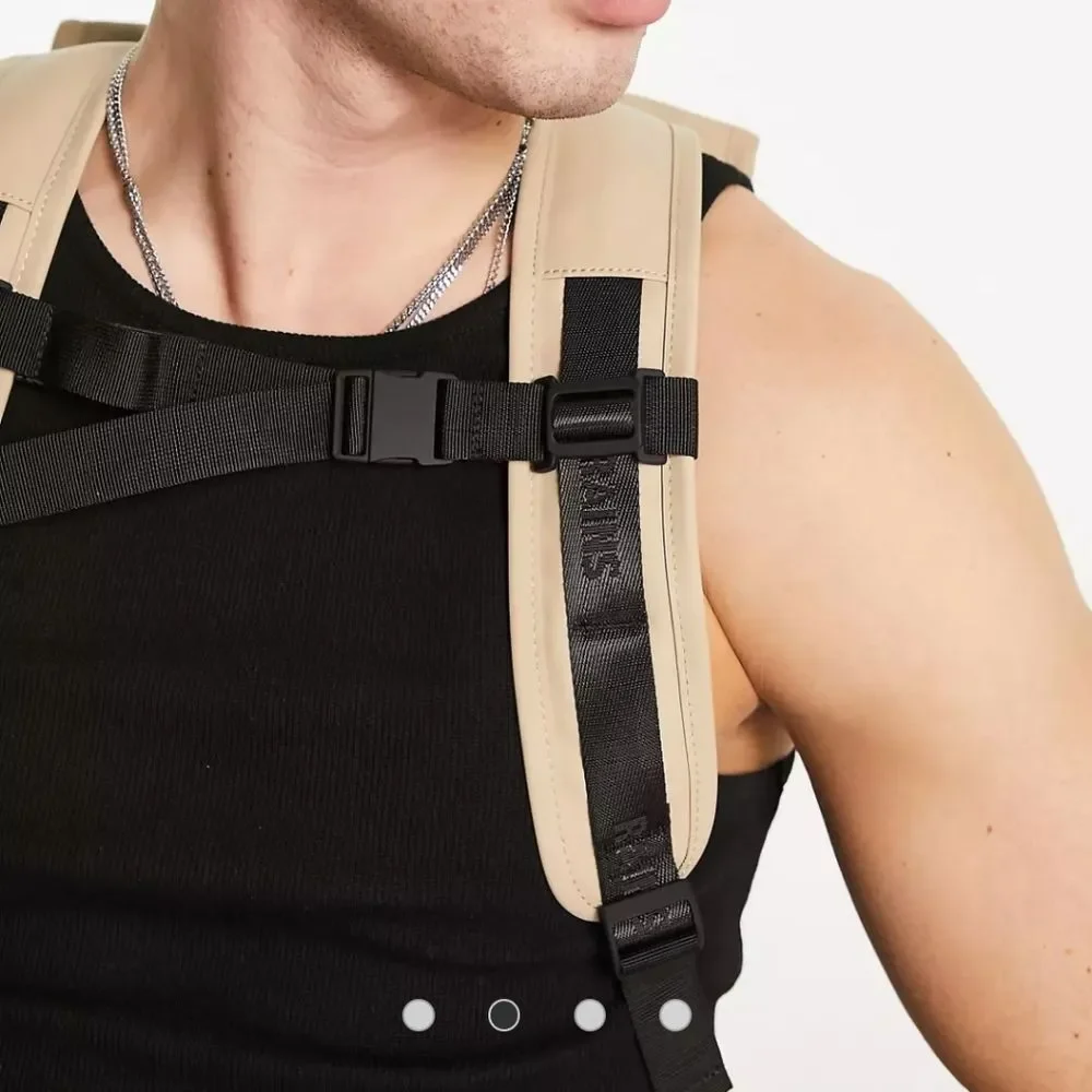 RAINS Trail Mountaineer Backpack Travel Bag in Sand Unisex Men Women Waterproof